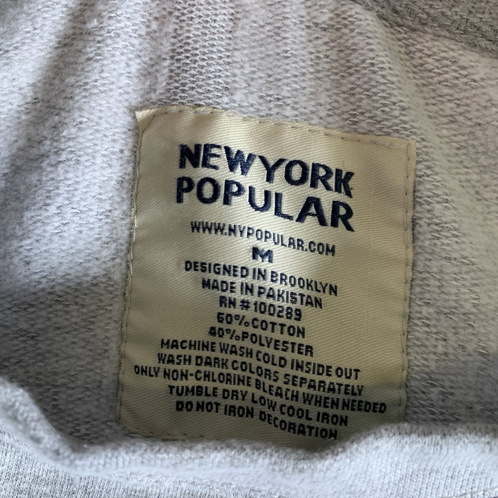 New York Popular Detroit Sweatshirt Mens Medium Gray Crewneck Fleece‎ Top M - Picture 3 of 11